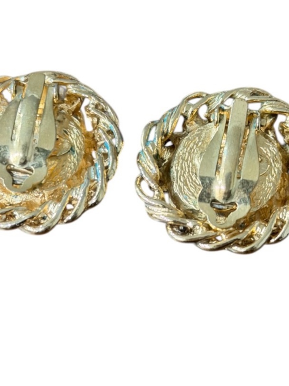 CHANEL Authentic  Gold Plated    Clip Ons Earrings-Preowned As Is Read - Picture 8 of 14